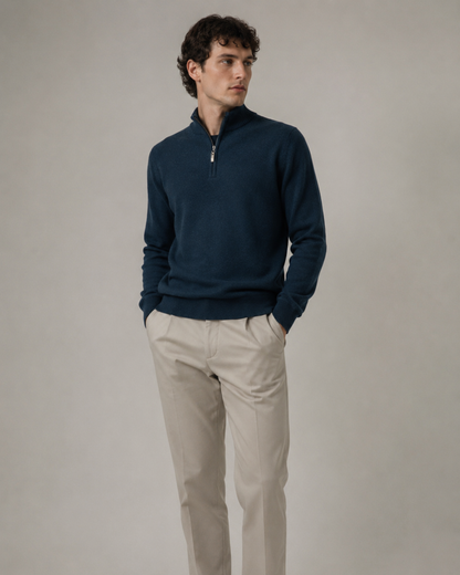 Quarter Zip-Forest Green | 100% Wool