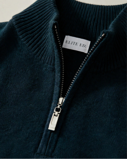 Quarter Zip-Forest Green | 100% Wool