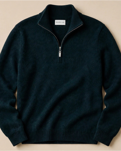 Quarter Zip-Forest Green | 100% Wool