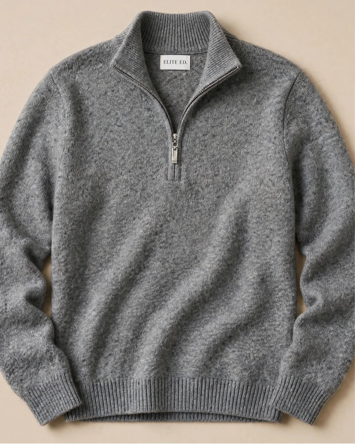 Quarter Zip-Grey | 100% Wool