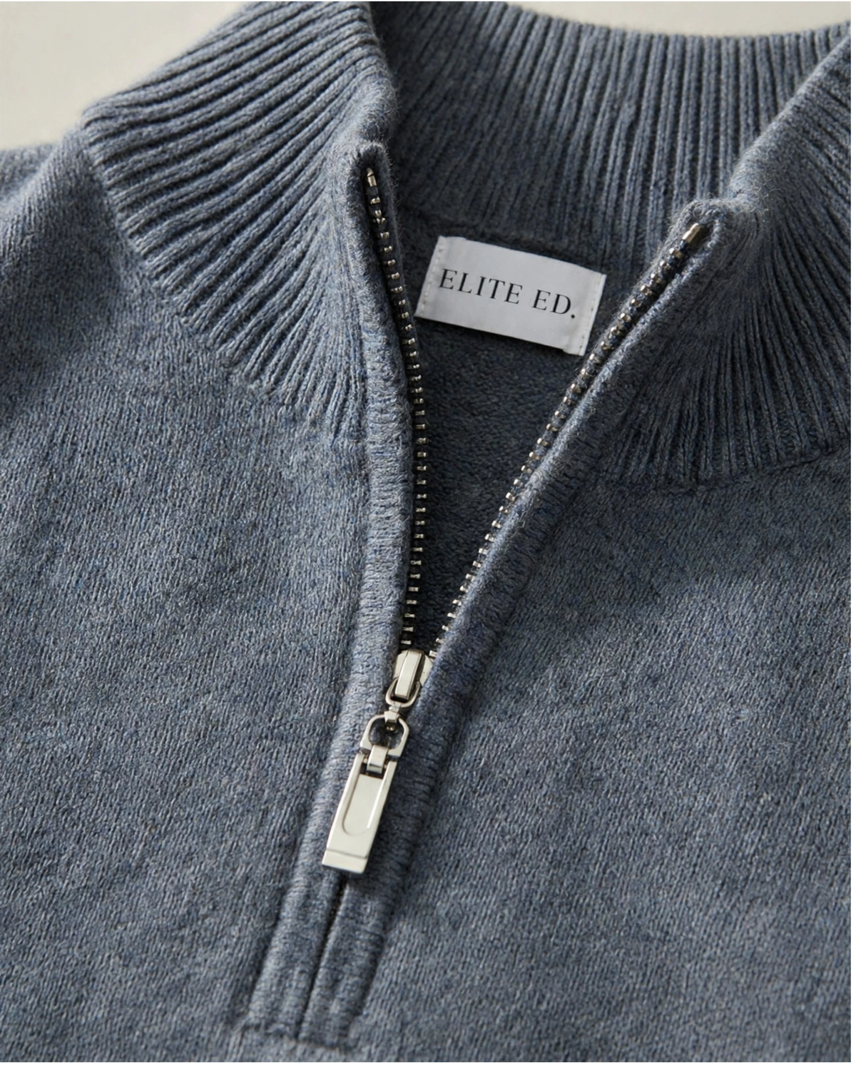 Quarter Zip-Grey | 100% Wool