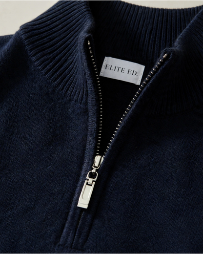 Quarter Zip-Royal Blue | 100% Wool